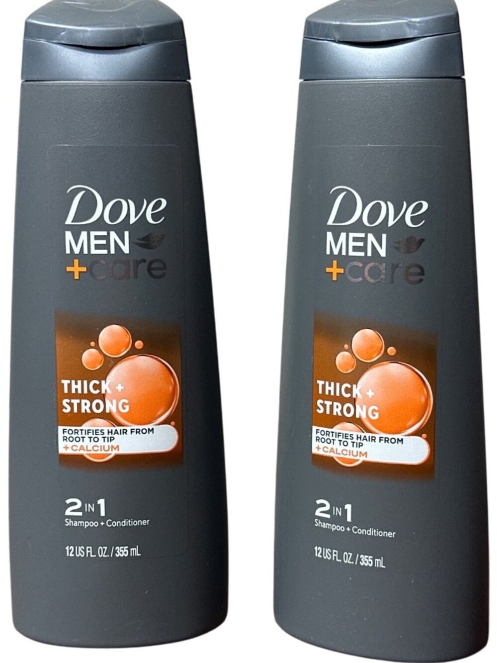 2 pk- Dove Men+Care Thick & Strong 2-In-1 Shampoo & Conditioner 12 Fl Oz